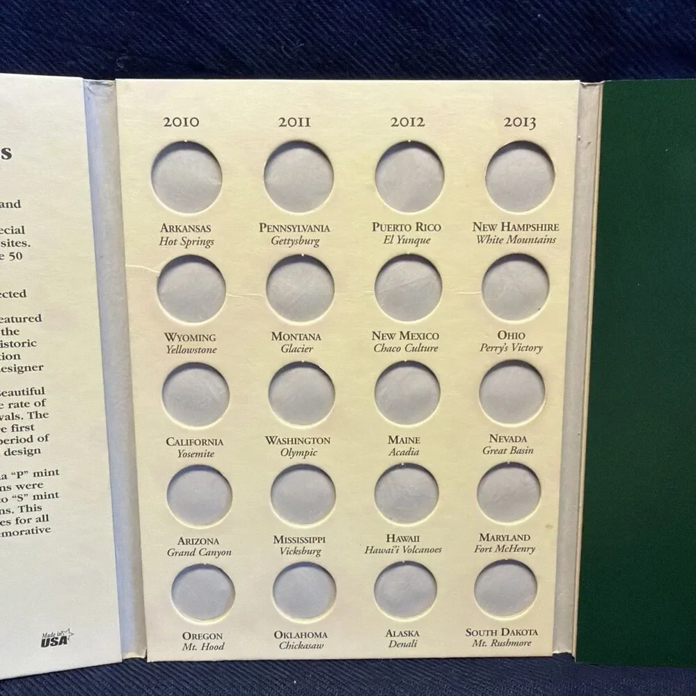 2010-2021 America's National Park Quarter Series Classic Folder